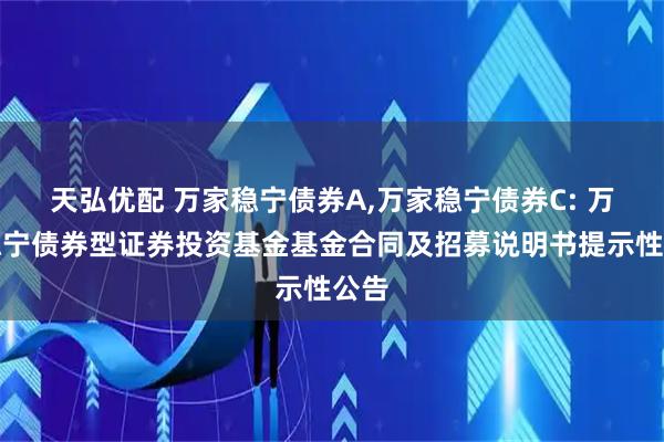 天弘优配 万家稳宁债券A,万家稳宁债券C: 万家稳宁债券型证券投资基金基金合同及招募说明书提示性公告