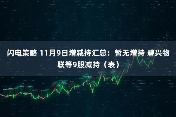 闪电策略 11月9日增减持汇总：暂无增持 碧兴物联等9股减持（表）