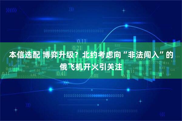 本信选配 博弈升级？北约考虑向“非法闯入”的俄飞机开火引关注
